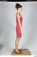  Photos Woman in Pink Dress 1 20th century Historical Pink dress a poses whole body 0007.jpg